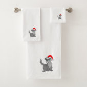 Santa Claus-kat met een rode santa-hoed Bad Handdoek (Insitu)