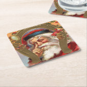 Santa Claus kent Kerstmis Kartonnen Onderzetters (Schuin)
