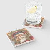 Santa Claus kent Kerstmis Stenen Onderzetter (Zijkant)