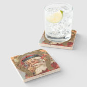 Santa Claus kent Kerstmis Stenen Onderzetter (Zijkant)