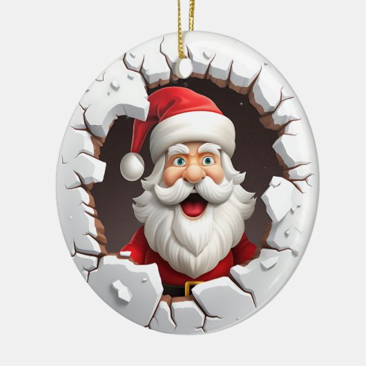 Santa Claus Keramisch Ornament (Links)