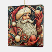 Santa Claus Keramisch Ornament (Links)