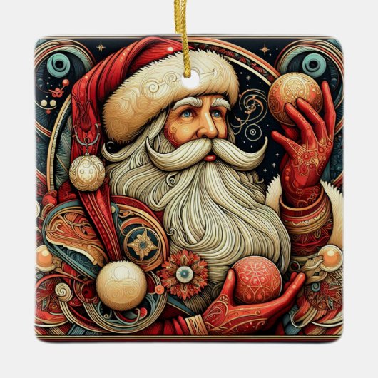 Santa Claus Keramisch Ornament (Voorkant)