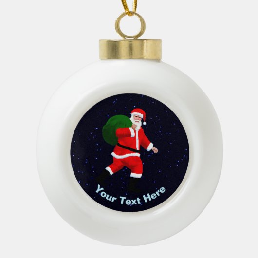Santa Claus Keramische Bal Ornament (Voorkant)