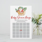 Santa Claus Kerst Bingo Baby shower Spel Briefpapier (Staand voorkant)