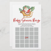 Santa Claus Kerst Bingo Baby shower Spel Briefpapier (Voorkant / Achterkant)