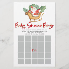 Santa Claus Kerst Bingo Baby shower Spel Briefpapier