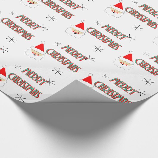 santa claus , kerst midden eeuw cadeaupapier (Hoek)