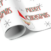 santa claus , kerst midden eeuw cadeaupapier (Rol Hoek)