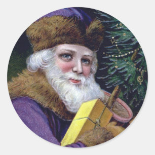 Santa Claus-Kerst stickers - Paars