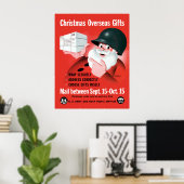 Santa Claus - kerstcadeautjes overzee Poster (Thuiskantoor)