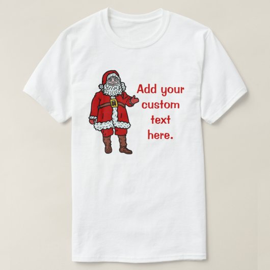 Santa Claus kerstCartoon, speciaal aangepast T-shirt (Design voorkant)