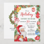 Santa Claus kerstfeestay Open House in Kaart (Voorkant / Achterkant)