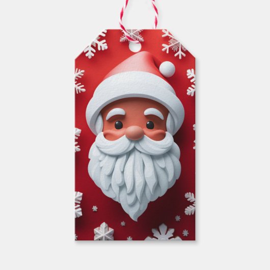 Santa Claus kerstfeestdag Label Cadeaulabel (Voorkant)
