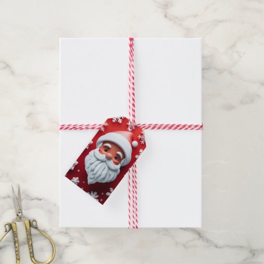 Santa Claus kerstfeestdag Label Cadeaulabel (Met Touw)