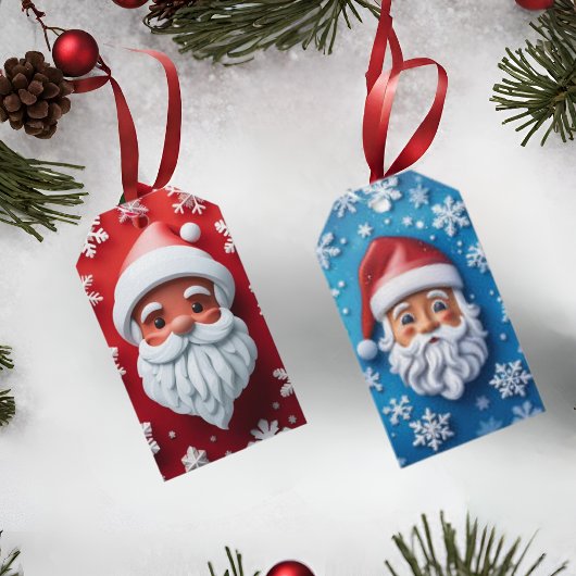 Santa Claus kerstfeestdag Label Cadeaulabel