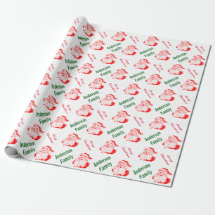 Santa Claus kerstfeestdag monogram Cadeaupapier