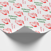 Santa Claus kerstfeestdag monogram Cadeaupapier (Hoek)