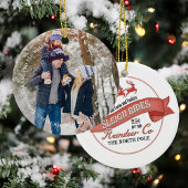 Santa Claus Kerstfoto gepersonaliseerd Keramisch Ornament