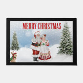 Santa Claus kerstklep Deurdeur Deurmat (Voorkant)