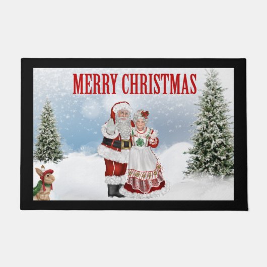 Santa Claus kerstklep Deurdeur Deurmat (Voorkant)