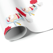 santa claus kerstmis cadeaupapier (Rol Hoek)