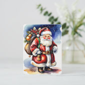 santa claus kerstmis feestdagenkaart (Staand voorkant)