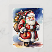 santa claus kerstmis feestdagenkaart (Voorkant / Achterkant)
