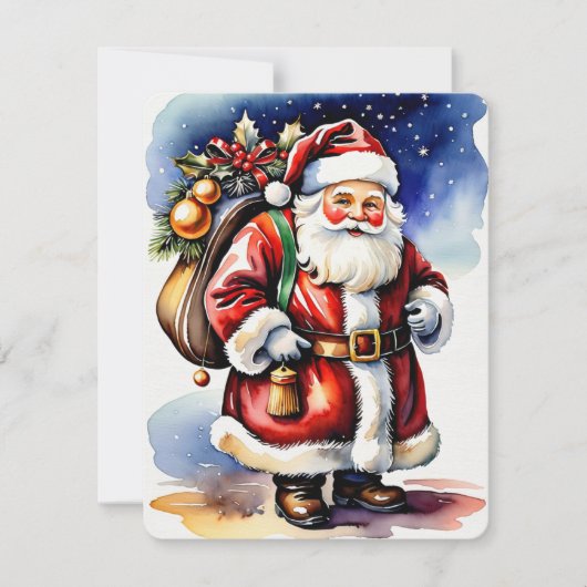 santa claus kerstmis feestdagenkaart (Voorkant)