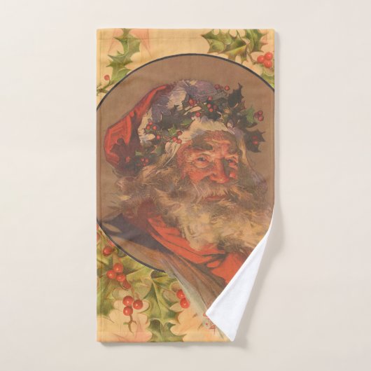 Santa Claus Kerstmis  portret Bad Handdoek (Handdoek)