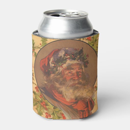 Santa Claus Kerstmis  portret Blikjeskoeler (Blikje Voorkant)