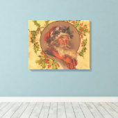 Santa Claus Kerstmis portret Canvas Afdruk (Insitu (Houten vloer))