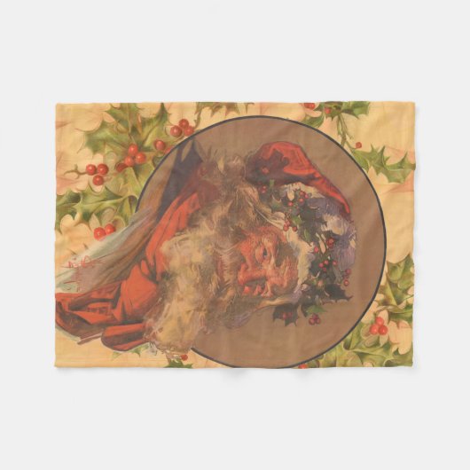 Santa Claus Kerstmis  portret Fleece Deken (Voorkant (Horizontaal))