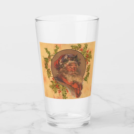 Santa Claus Kerstmis portret Glas (Voorkant)