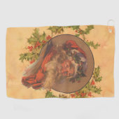 Santa Claus Kerstmis portret Golfhanddoek (Horizontaal)