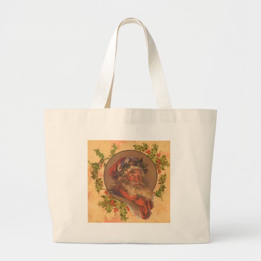 Santa Claus Kerstmis  portret Grote Tote Bag (Voorkant)