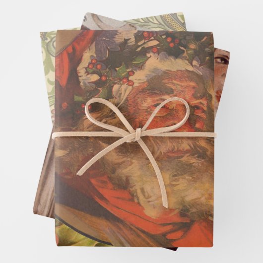 Santa Claus Kerstmis portret Inpakpapier Vel (In situ)