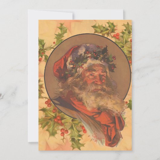 Santa Claus Kerstmis  portret Kaart (Achterkant)