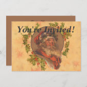 Santa Claus Kerstmis  portret Kaart (Voorkant / Achterkant)