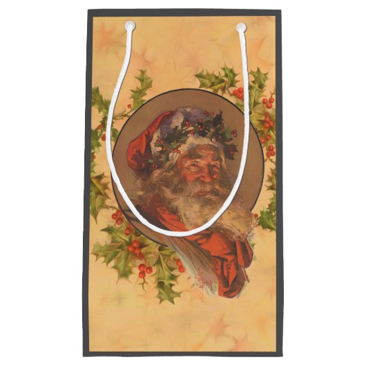 Santa Claus Kerstmis portret Klein Cadeauzakje (Voorkant)