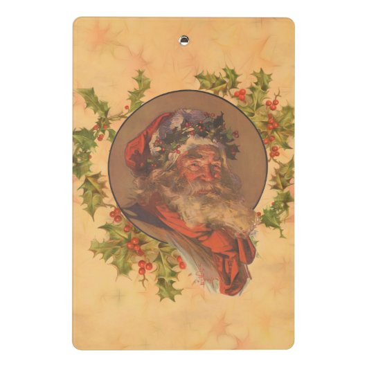Santa Claus Kerstmis  portret Mini Klembord (Achterkant)