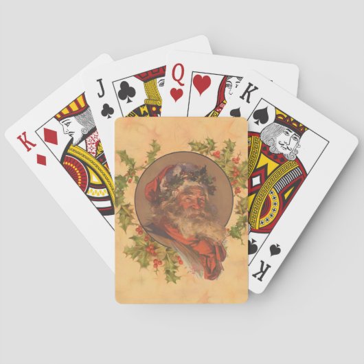 Santa Claus Kerstmis  portret Pokerkaarten (Achterkant)