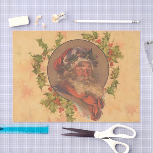 Santa Claus Kerstmis  portret Tissuepapier (Craft)
