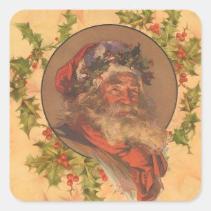 Santa Claus Kerstmis  portret Vierkante Sticker