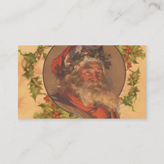 Santa Claus Kerstmis  portret Visitekaartje (Achterkant)