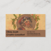 Santa Claus Kerstmis  portret Visitekaartje (Voorkant)