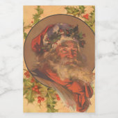 Santa Claus Kerstmis portret Voedselcontainer Etiket (Enkel label)