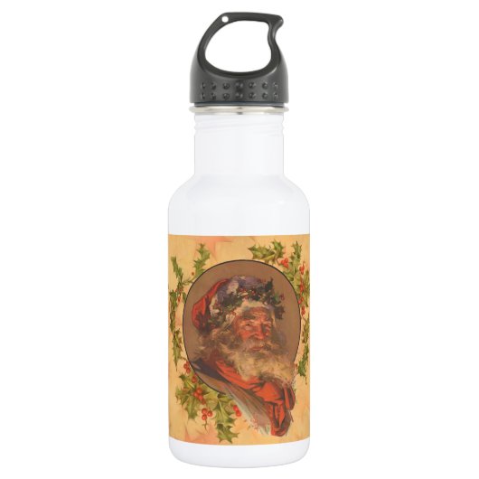 Santa Claus Kerstmis  portret Waterfles (Voorkant)