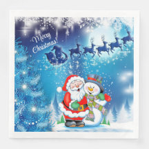 Santa Claus Kerstmis: Reindeer Snowman Napkins