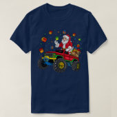 Santa claus Kerstmis Riding Monster Truck gift 2 T-shirt (Design voorkant)